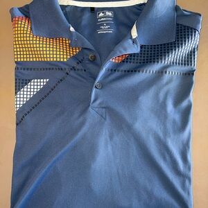 adidas Navy Polo Shirt with Geometric Accents